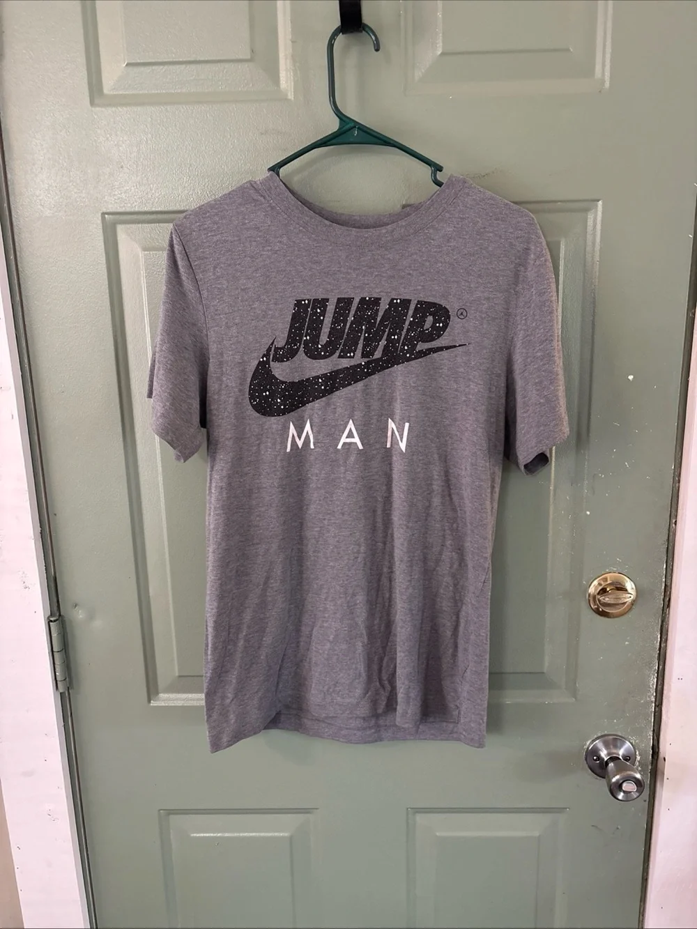 Jordan Heather Gray Jump Man Graphic Tee - Gray and Black